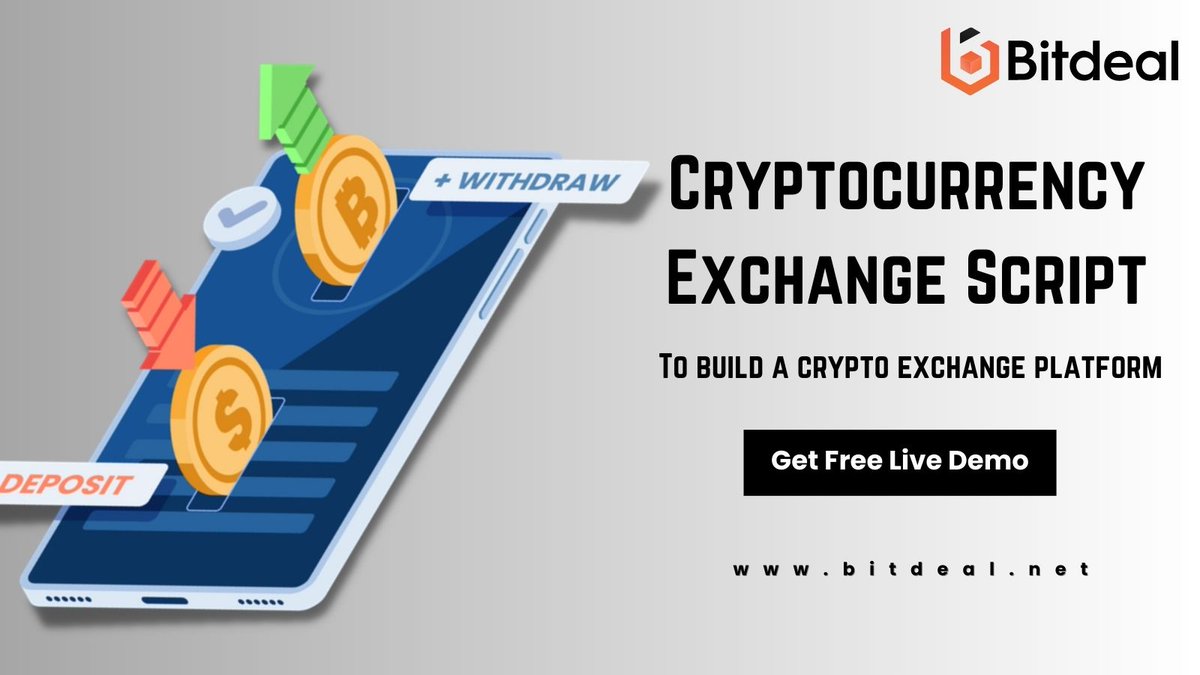 bitdeal001's tweet image. Transform your #cryptoexchange dream into reality with #Bitdeal's advanced #cryptocurrencyexchangescript! 💰🚀
Tap to reach bitdeal >> bit.ly/3JndBxe