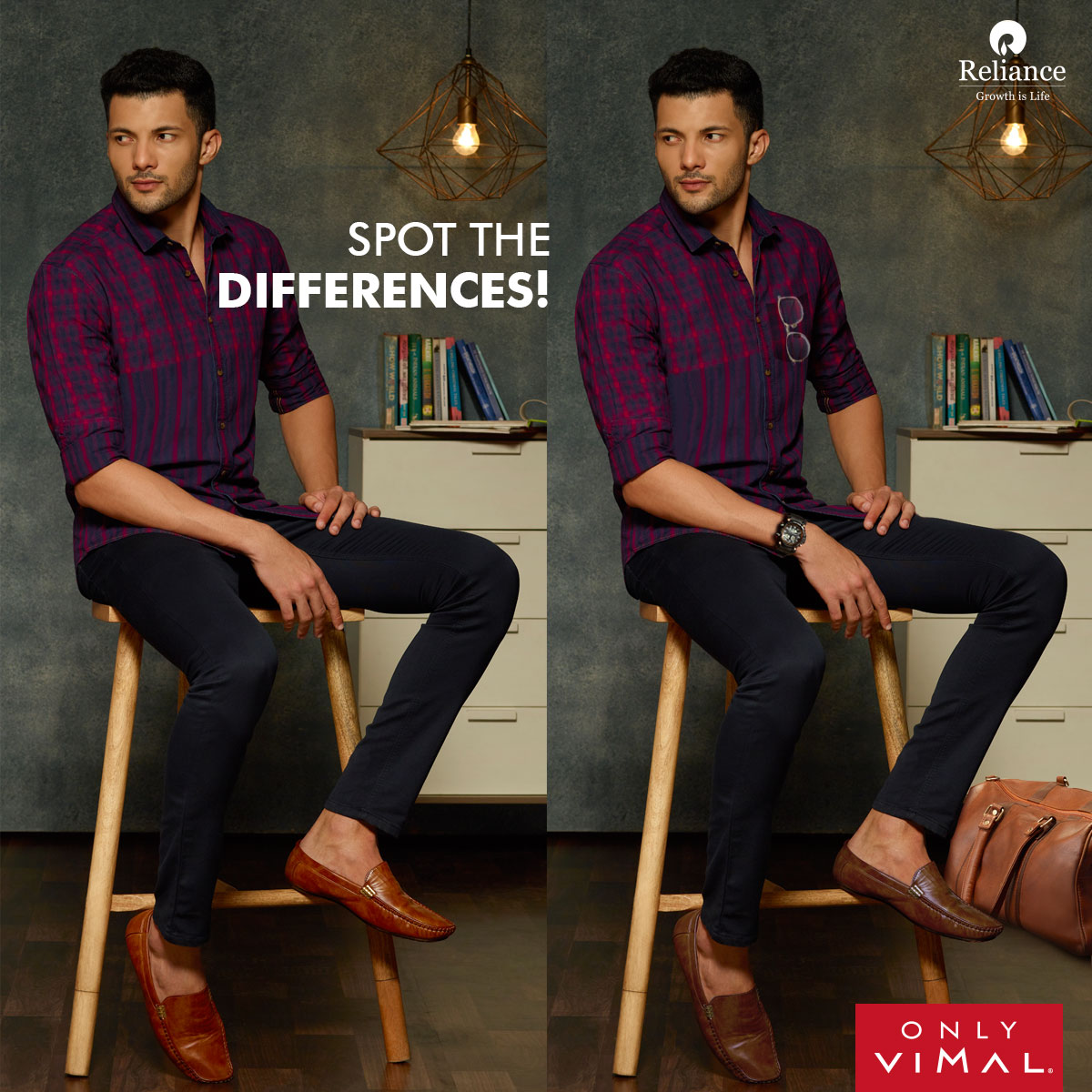 Fun with fashion! Can you spot the differences between the two images? There are 4. Comment below!

#Reliance #RelianceIndustries #OnlyVimal