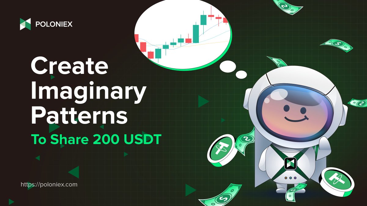 Create imaginary patterns and win 200 USDT! 🖼️🖌️ 🎨 Follow @Poloniex, RT  & Tag 3 friends 🎨 Take any crypto chart from #TradingView 🎨 Paint funny  pattern or add an image, resembling