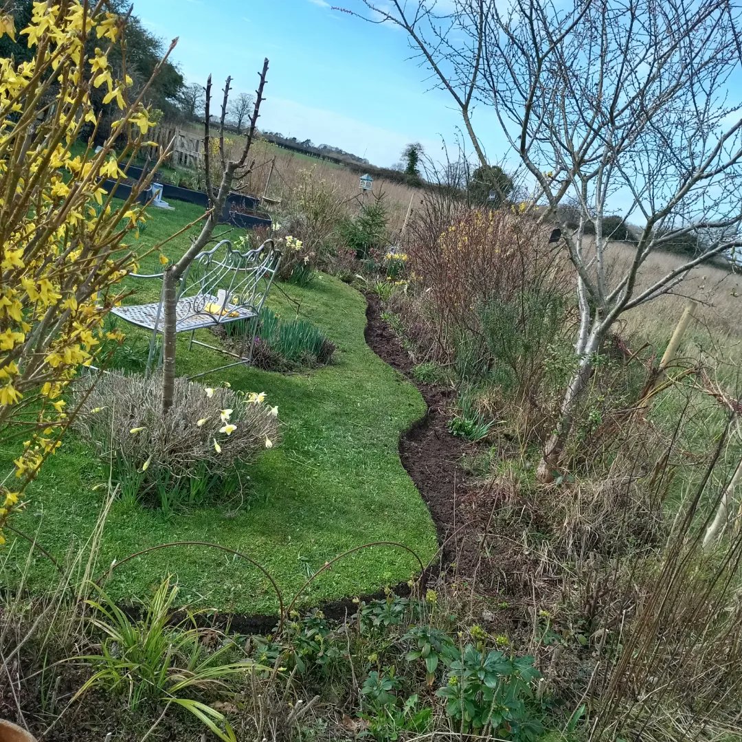 On this beautiful sunny March morning I've been widening &amp; reshaping one of my borders. Love my metal border arches from <a href="/plantsupportsuk/">Plant Supports UK</a> I've had them many years now but such a good investment ♥️