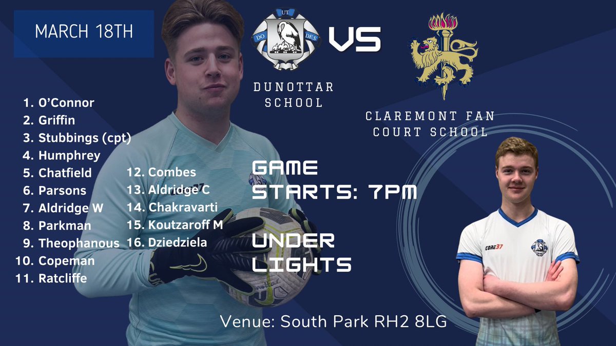 DunottarSport's tweet photo. We are hugely looking forward to Saturday nights 1st XI fixture against @CFC_Sport at @South_ParkFC under floodlights! @DunottarSchool β½οΈ
#UnderLights #BeTogether https://t.co/i4MZ7xi1NZ