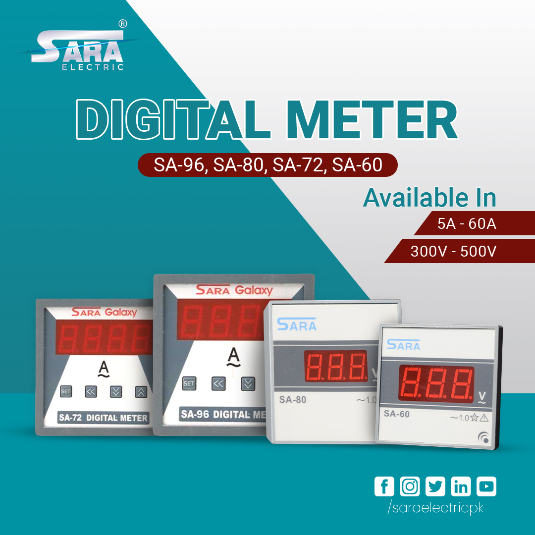 Digital meters improve the accuracy, efficiency, security, and reliability of energy usage measurement.

Visit us at saraelectric.pk

#saraelectric #saraelectricpk #saraelectricappliances #electricappliances #saraappliances #indoorlights #outdoorlights #panelmeter