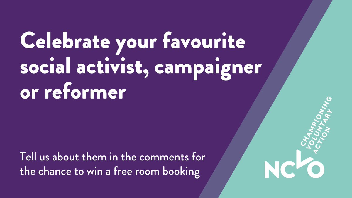 NCVO's tweet photo. We’re giving you the chance to name our new conference suite after someone you want to celebrate in the voluntary community! 

Enter the competition for the chance to win a free booking by commenting your suggestions 👇 https://t.co/wWmweJRcmt