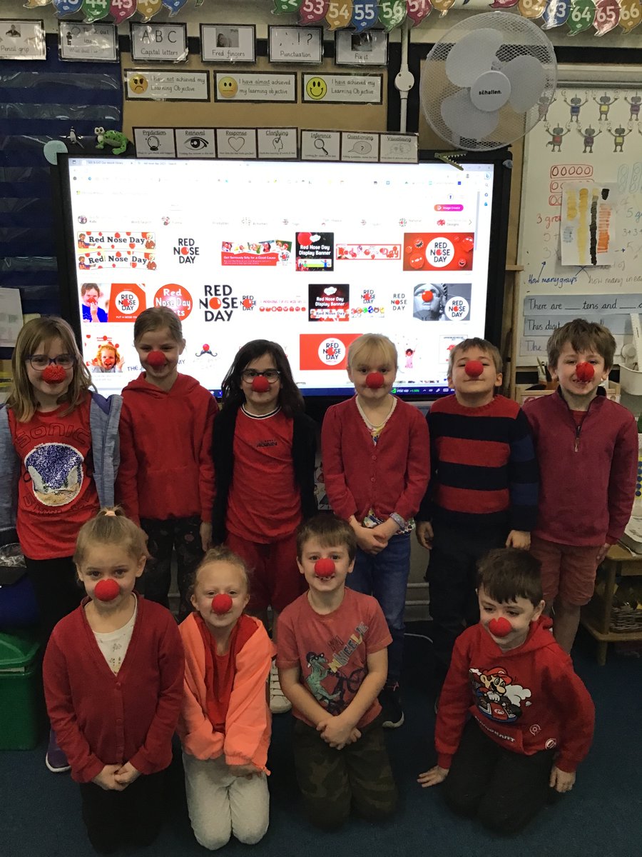 PSMPrimary's tweet photo. Red Nose Day 2023 at Plympton St Maurice.
Year 2 at #psmps. The children had the chance to purchase a 50p Red Nose from school this morning along with donating £1 to wear mufti - wearing something red. #rednoseday2023 #donations #raisingmoney #wearingred https://t.co/3svkgbNEA7