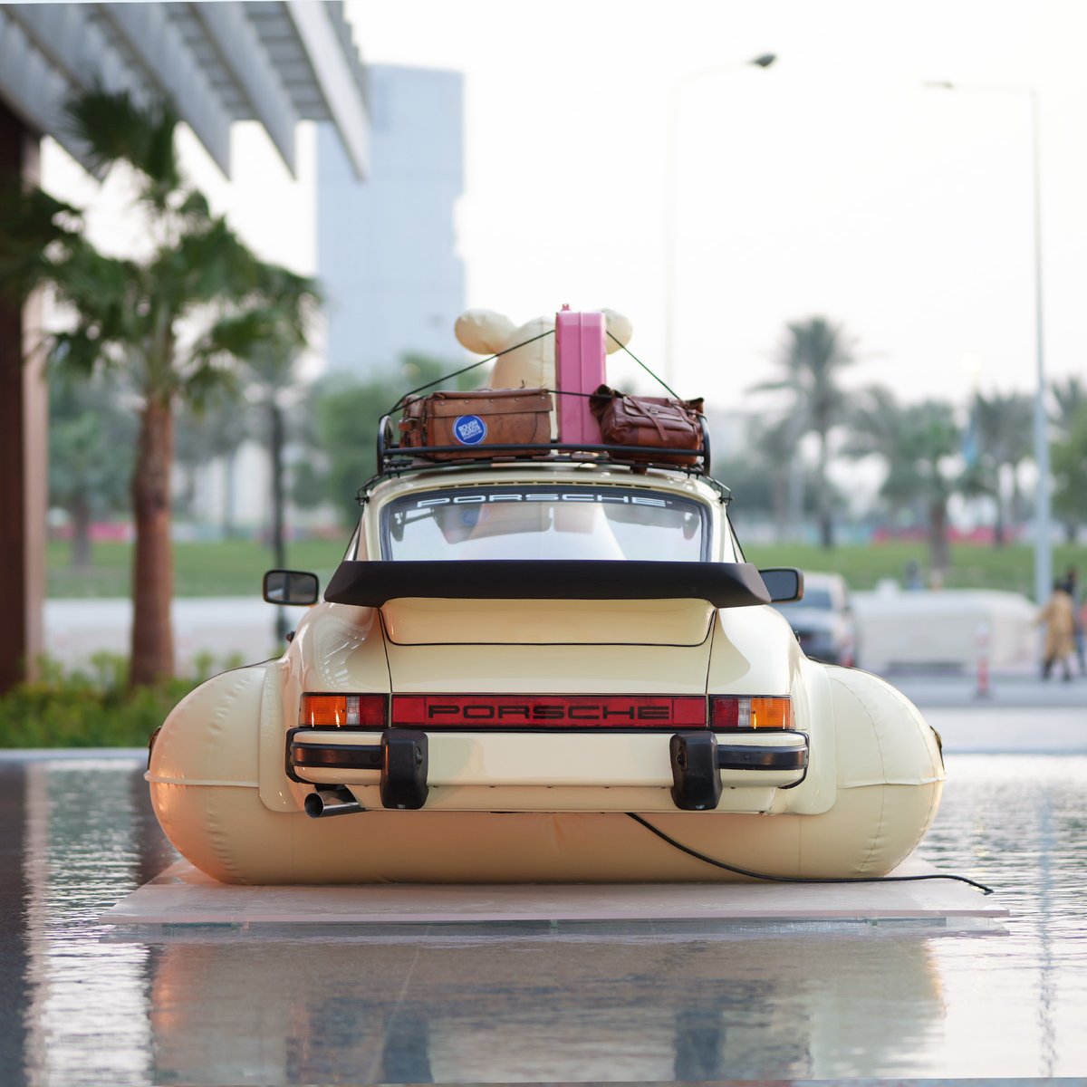 The Safari Camel continues its tour throughout the Middle East. Pictured here at the Ned in Qatar. 🐪