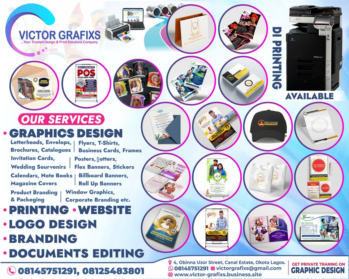 VGrafixs's tweet photo. @Naija_PR #victorgrafixs
Who need graphics design for he/her business, please Inbox us... We create professional graphics for to promote your products and events.
Please DM us now let's talk business... https://t.co/fVuJ1SagAR