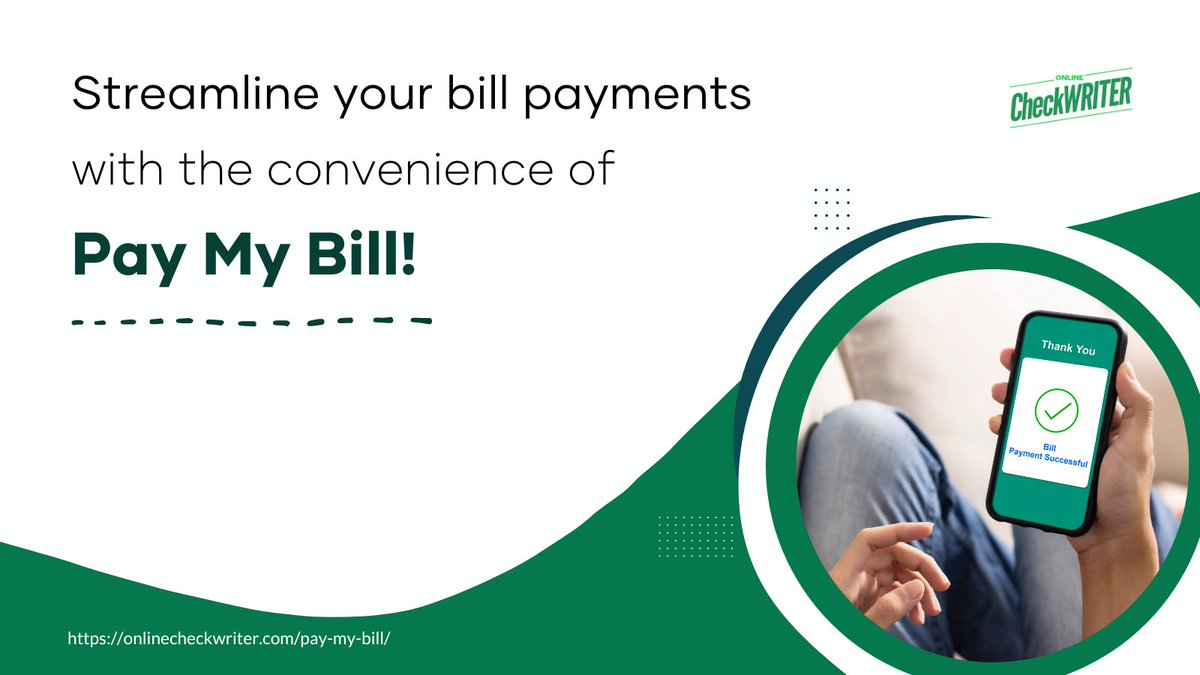 VariousPayments's tweet image. No more missed payments! Keep track of your bills and pay them effortlessly with the easy payment methods. Give it a try today! 

Learn more: onlinecheckwriter.com 

#PayMyBill #BillPayment