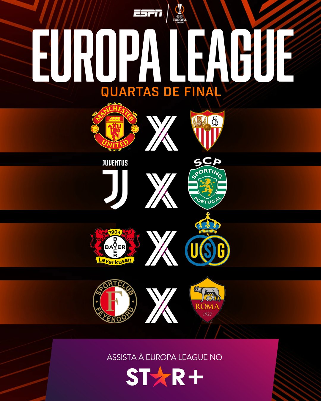 Definidos os confrontos das quartas de final da Europa League!