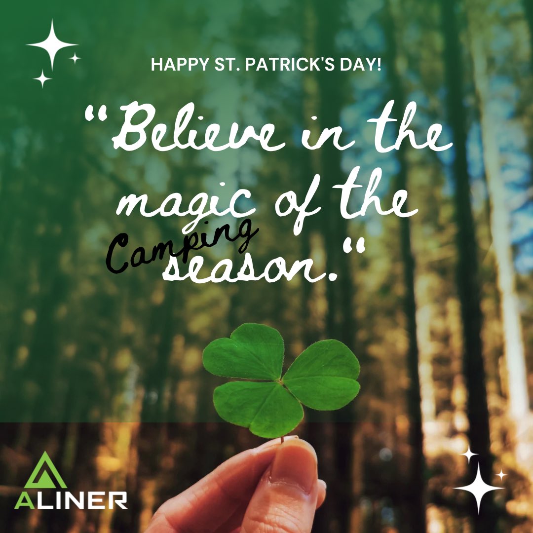 #HappyStPatricksDay2023 🍀 #campingseason 🔥 #takethetrip 🗺️ #aliner 💚