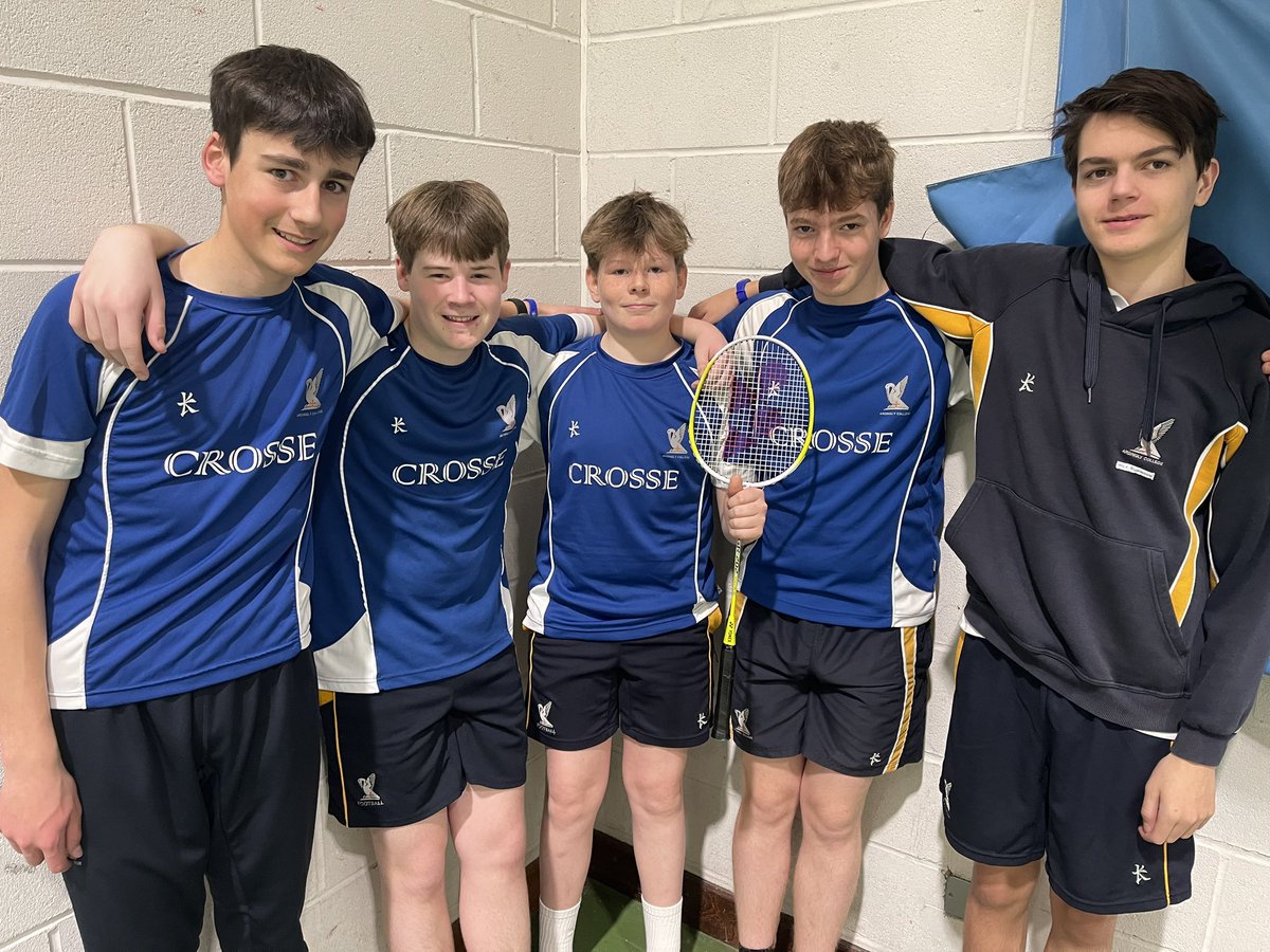 CrosseHouse's tweet photo. Boss of Crosse this week are the Junior Badminton team of Will, Thomas, Eddie, Jacob &amp; Wilf who won the Junior section of a hotly contested tournament! Tom, Seb, Marthinus &amp; Seth helped us to 3rd place overall! 👏 🏸👏🏸💙🤍🏸 https://t.co/dzkI7a9jYZ