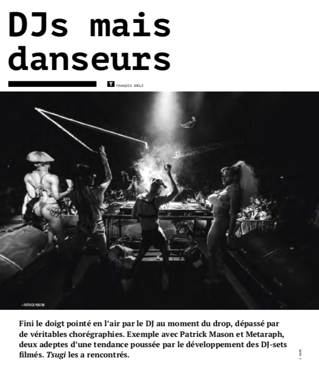 francoisbrule's tweet photo. Dernier article pour @tsugimag : analyse des DJs qui dansent. À l'image de Patrick Mason et de Métaraph, deux artistes transdisciplinaires connus pour livrer des shows tant visuels que sonores. RDV en kiosque pour comprendre ce qui se joue dans cette relation au dancefloor 🗞️ https://t.co/UmWiDM9tDJ