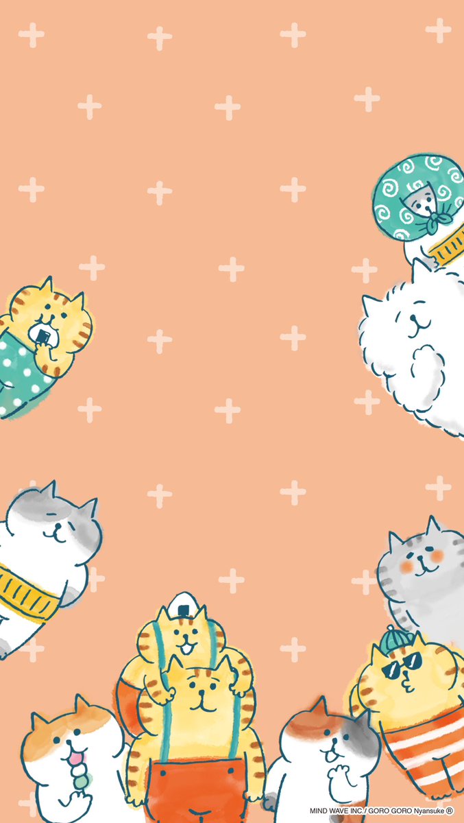 待ち受け画面につかってください🍀 これからも、にゃんすけたちを
