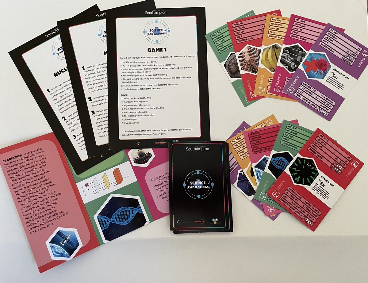 🎓#SOTSEF TEACHERS🎓
Looking for an engaging activity to complement curriculum learning for #Radioactivity? 
Pick up a classroom pack of the Rad Ratings Card Game at the teacher zone!
@NNUF_EXACT @NNUF_UK @RoySocChem @RSC_Radiochem @UoS_Schools @Transcend_epsrc 
#BSW23  #MakeitSO