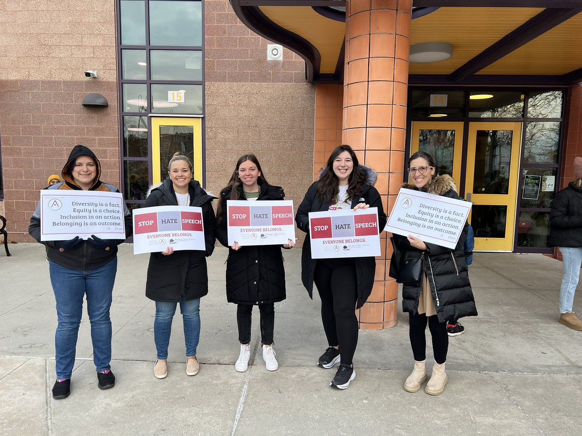 Thompson School stands with the entire Arlington Public Schools district this morning against hate speech and discrimination ❤️