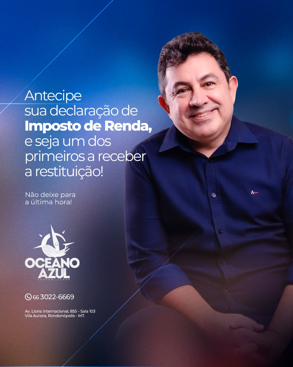 oceanoazulconta's tweet photo. Antecipe sua declaração e receba sua restituição mais cedo! Na Oceano Azul Contabilidade, nós garantimos um serviço rápido e eficiente. 🚀💰 #RestituiçãoGarantida #AntecipeSuaDeclaração #OceanoAzul https://t.co/viTlx2nlNW