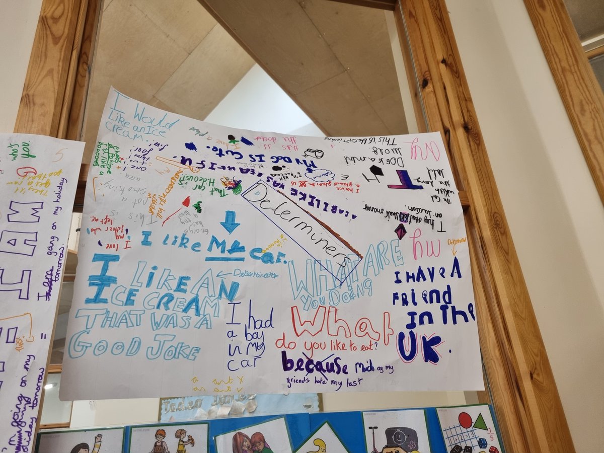 DTPartington's tweet photo. 6CB have been busy demonstrating their knowledge of SPaG  elements by creating graffiti style posters that they can use as memory-joggers during their revision classes.  They worked well in small teams to produce these and they have certainly brightened up our classroom too! https://t.co/JOK7yanQm5