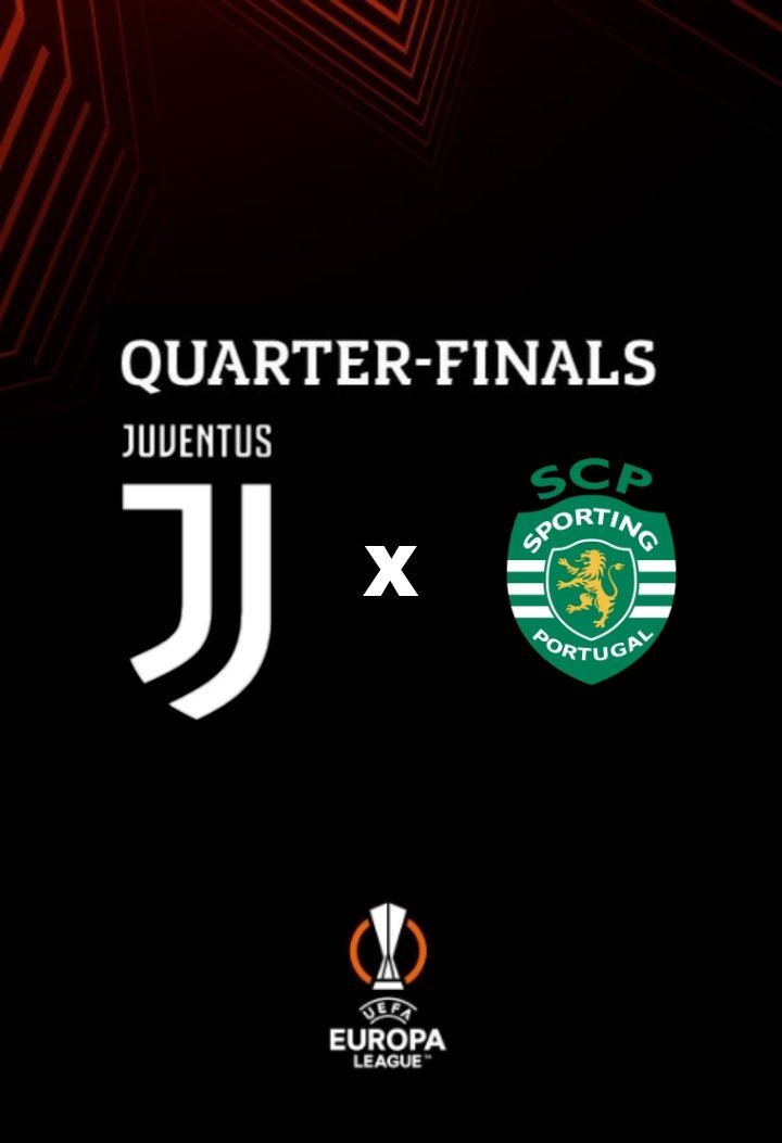 SPORTINGOFICIA2's tweet photo. 🚨Está encontrado o adversário dos Quartos-de-final da Liga Europa!

Juventus x Sporting https://t.co/f0AROH0prD