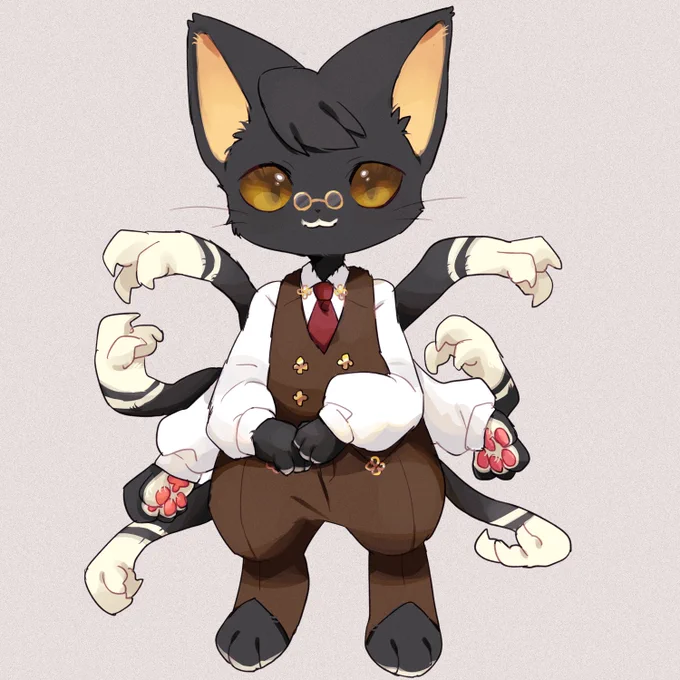 虎黒くめづさん主催の異体の獣たち誰デザにグループAで参加させていただきました!私がデザインしたキャラクターはどの子か当ててみてもらえると嬉しいですリプ欄にアンケートがありますのでよろしければ!  