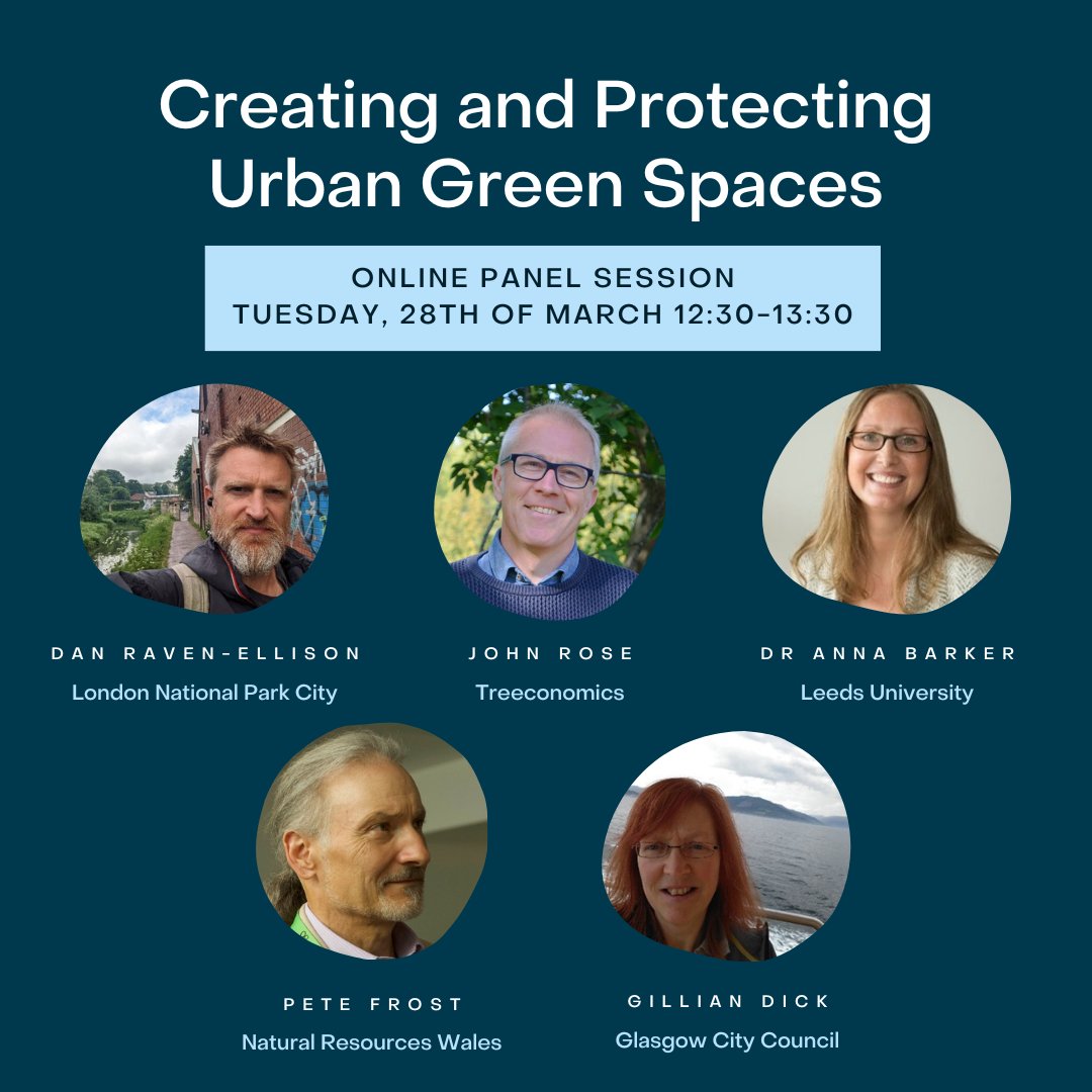 Join our Positive Impact Panel session (online), where our panellists will focus on how we can continue to Create and Protect Urban Green Spaces. 

Read more and register: ow.ly/Fapf50Nkm9K 

<a href="/LondonNPC/">London National Park City*</a> <a href="/Treeconomics/">Treeconomics Ltd</a> <a href="/UniversityLeeds/">University of Leeds</a> <a href="/NatResWales/">Cyfoeth Naturiol Cymru | Natural Resources Wales</a> <a href="/GlasgowCC/">Glasgow City Council</a>