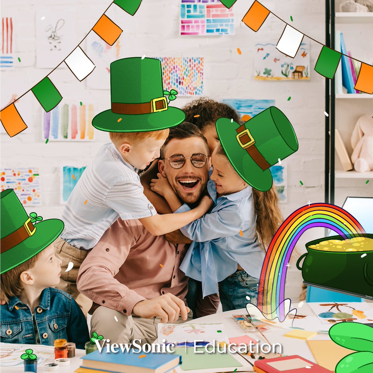 ViewSonicEDU's tweet image. A four-leaf clover makes you the luckiest.

Find out how many clovers there are hiding in this photo.

Let us know in the comments how many clovers you found.

🍀 And don&apos;t forget to wear green to avoid any pesky pinches! 

#ViewSonic #ViewSonicEDU #myViewBoard #StPatricksDay