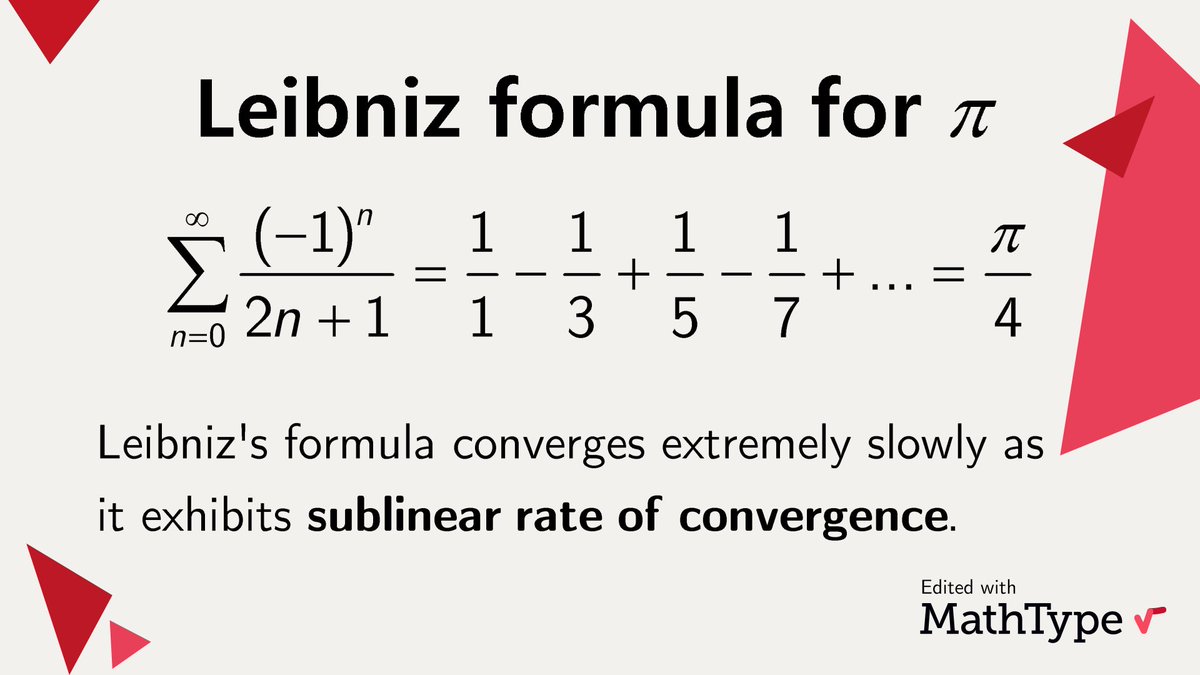 Mathtype on twitter as individual terms of this infinite series are