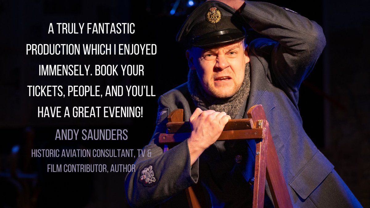 Wonderful to have one of the leading experts on the #RAF in #WW2 <a href="/1940Andy/">Andy Saunders 🇺🇦 🇬🇧</a> join us for our show written by <a href="/stevedarlow/">Steve Darlow</a> , and give us the thumbs up. We're half way through the run <a href="/WaterlooEast/">WaterlooEast Theatre 💙 🏴󠁧󠁢󠁷󠁬󠁳󠁿</a> and as Andy says 'book your tickets', which you can do via waterlooeast.co.uk/their-finest-h…