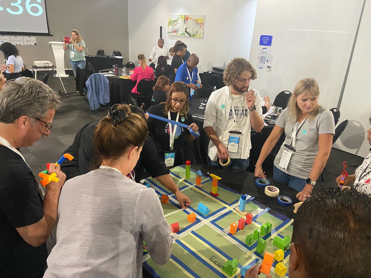 Andrea_Roux's tweet photo. Explaining Team Topologies and Valus Streams by playing Sim City in real life @SUGSA #sgza with @AndreDeschodt https://t.co/oCQFEECCWx