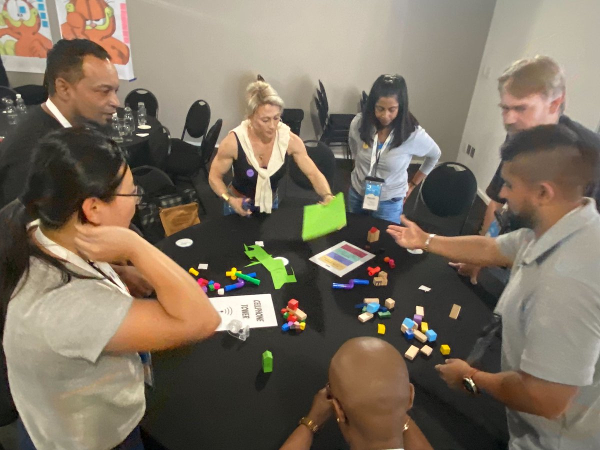 Andrea_Roux's tweet photo. Explaining Team Topologies and Valus Streams by playing Sim City in real life @SUGSA #sgza with @AndreDeschodt https://t.co/oCQFEECCWx