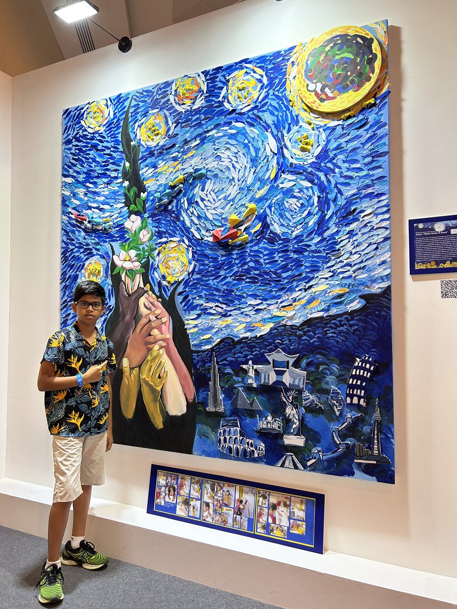 KarishmaKalan's tweet photo. Vedasya from 3D delighted to locate his name on amazing Art piece @WorldArtDubai by team @gemsnms_alkhail👏👏 #latepost @Fatima_Martin @ShettySampoorna @sidra5 @arpan_apn https://t.co/o0wPiPTJ8u