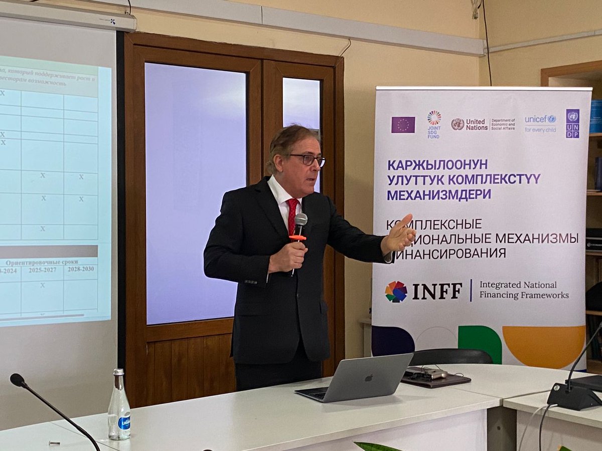 undpkg's tweet photo. #Today we're at the Road Map Validation Workshop, where National Partners &amp; experts review the results of the Development Finance Assessment #DFA, which leads to the introduction of the #INFF &amp; later to the development of the #FinancingStrategy in Kyrgyzstan🇰🇬

#undkg #INFFkg https://t.co/jhKqFWzVzG