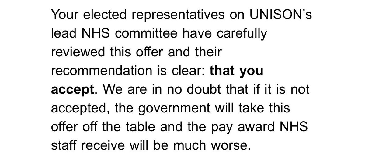 Chloe_Holbrook's tweet photo. As a nurse, I will be voting against the Tory pay offer because it is a real terms pay cut. We cannot afford pay cuts year in and year out. And this is why staff are quitting the NHS. Some staff feel frightened to vote no due to communication from unions such as this https://t.co/qflPEZ1IEt