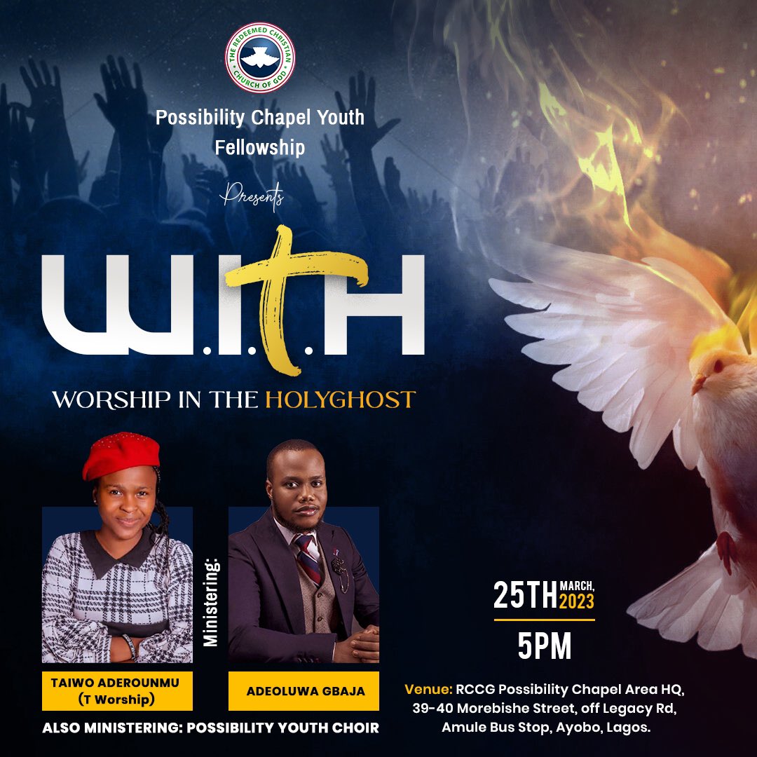 Gbaja_Adeoluwa's tweet photo. On Saturday the 25th of March, a couple of God-chasing and God-Loving young people would assemble to worship and fellowship together, we would enjoy His tangible presence, bask in His glory, exchange our weaknesses for strength, exchange beauty for ashes, https://t.co/eP2TY61LgK