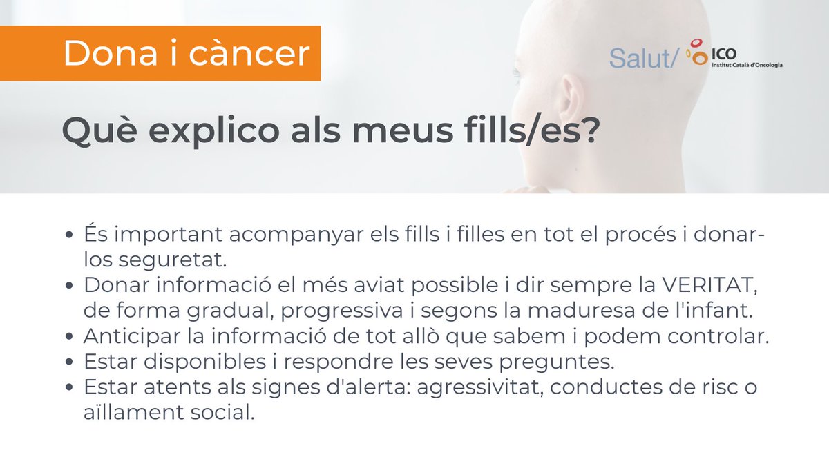 I no ens oblidem dels més petits de la casa! 
Cal mantenir-los informats de la malaltia de forma gradual i segons l'edat. 
I respondre els seus dubtes i temors per donar-los seguretat
#DonaiCàncer