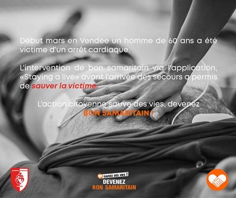 SDIS85's tweet photo. En Vendée, ils sont 2 910 @BonSamaritainFr prêts à répondre à la sollicitation des sapeurs-pompiers avant leur arrivée sur place : 
- 368 déclenchements en 2022
- déjà 87 déclenchements en 2023

Chaque minute compte, rejoignez le réseau, devenez bon samaritain !  #stayingalive https://t.co/0Q6AU9rHyG
