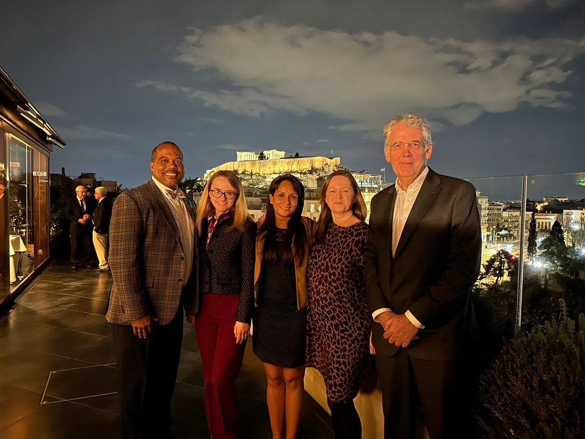 <a href="/RCPEdin/">Royal College of Physicians of Edinburgh</a> faculty delighted to meet <a href="/ACPIMPhysicians/">ACP</a>' @RyanMire1 at last night's #ECIM2023 conference dinner, &amp; to enjoy wonderful Greek hospitality together in this stunning location. Great way to close a full day of IM learning!