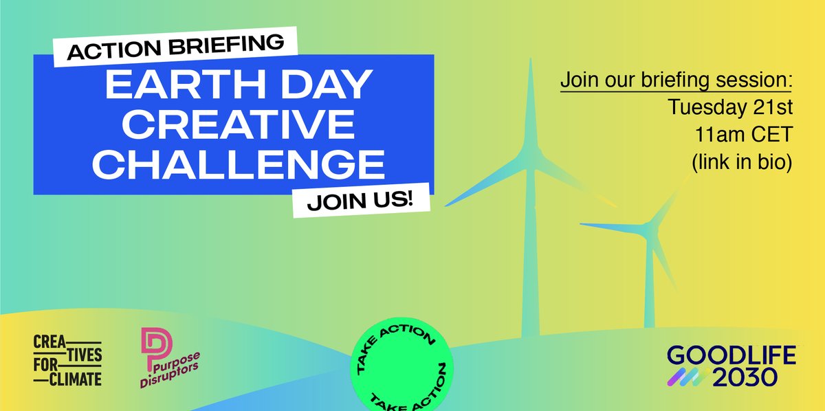 The future needs you! Create an ‘Ad For The Future’, showing how a 2030 Good Life is about more connection, and be part of something bigger for Earth Day (more to be announced very soon!) Join our briefing with <a href="/CreativesforC/">CreativesforClimate</a> for this challenge💥👇 bit.ly/3FtHwCs