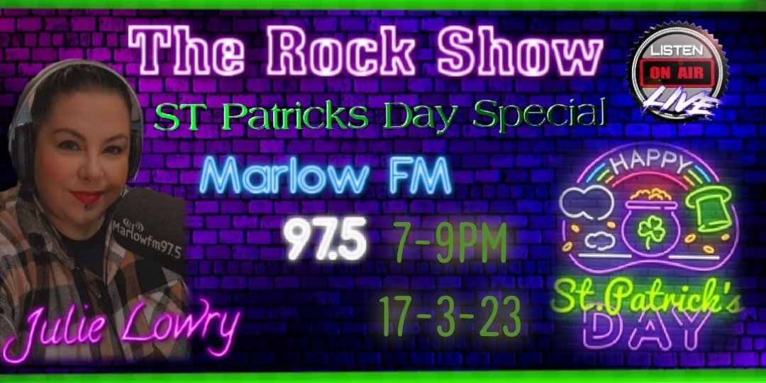 Join <a href="/julierlowry/">Halfpint 🍻</a> in the studio this evening for a #StPatricksDay2023 Rock Show Special 🍀🤟🏻
#Radio #rockshow #radiopresenter #localradio #rock #rockmusic #PaddysDay