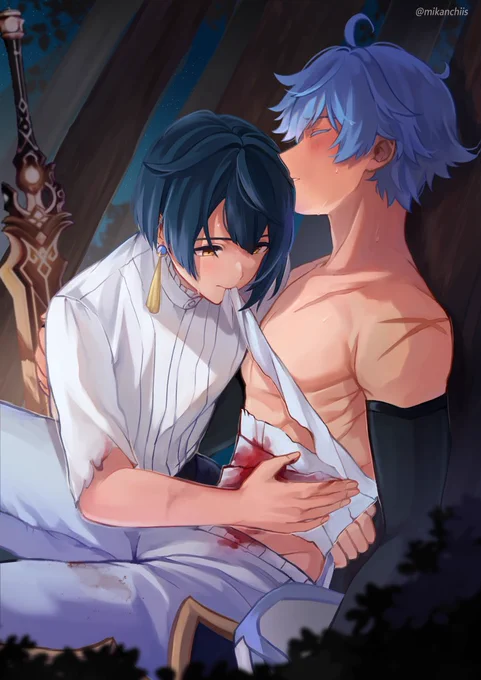 tw/ bloodaccidents happen #xingyun #xingqiu #chongyun 