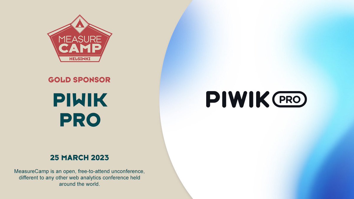 We are honored to present our second Gold sponsor: @PiwikPro 💎 Come and meet their team at MeasureCamp Helsinki next week. If you haven’t already, go and check out Piwik Pro Analytics Suite and start using free Piwik Pro Core plan on piwik.pro/core-plan/.