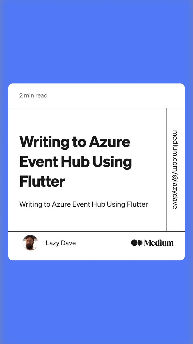 lazydave76's tweet image. Are you building a real-time data processing solution with Flutter? Check out our latest blog post on how to write to an Azure Event Hub using Flutter! #Azure #Flutter #RealTimeDataProcessing
link.medium.com/UPNCgRpKeyb