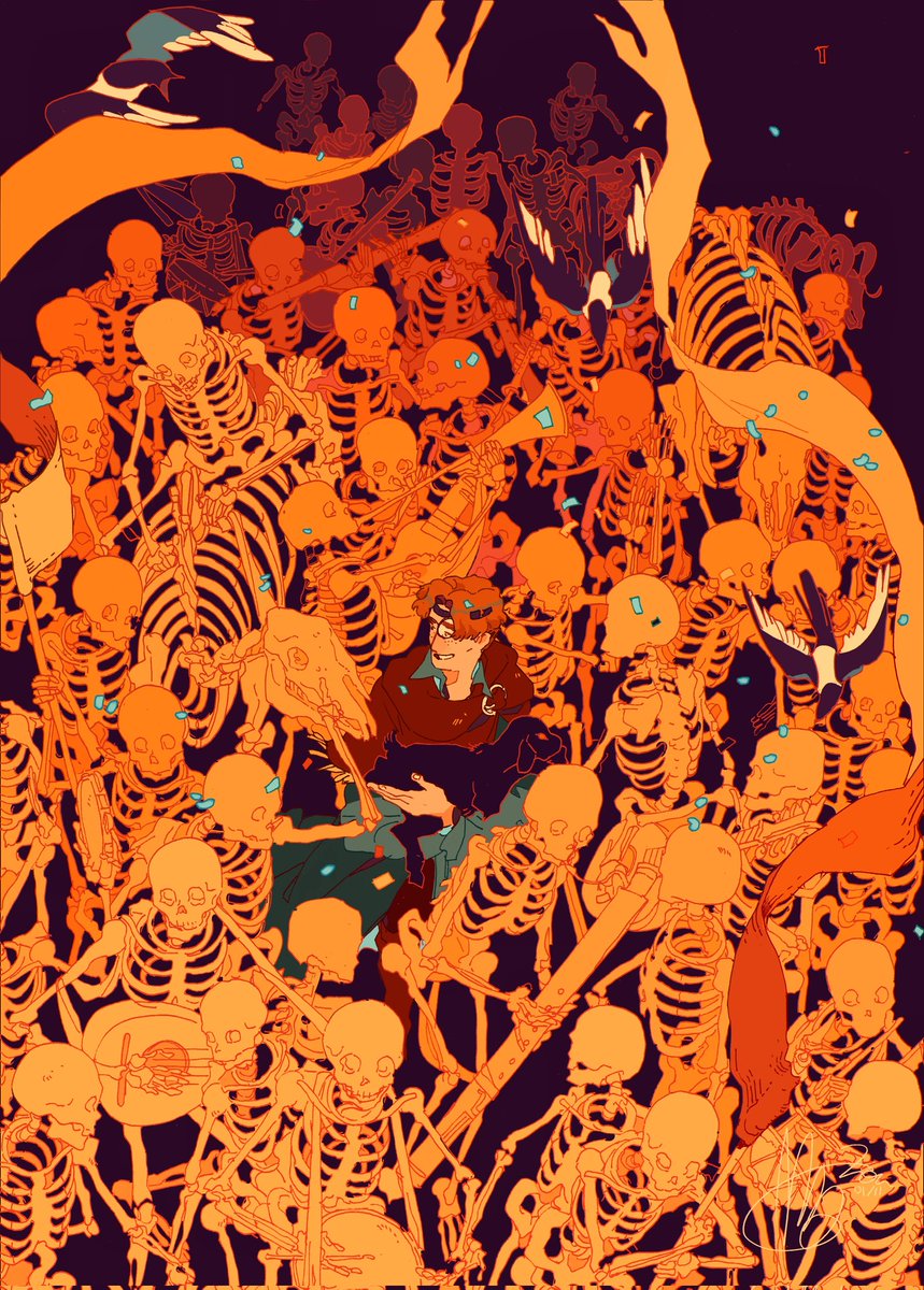 hakunette's tweet photo. I don't know what could be "iconic" of me but I think a lot of people associate me with the skeleton parade?? https://t.co/mbpT6sDo0d