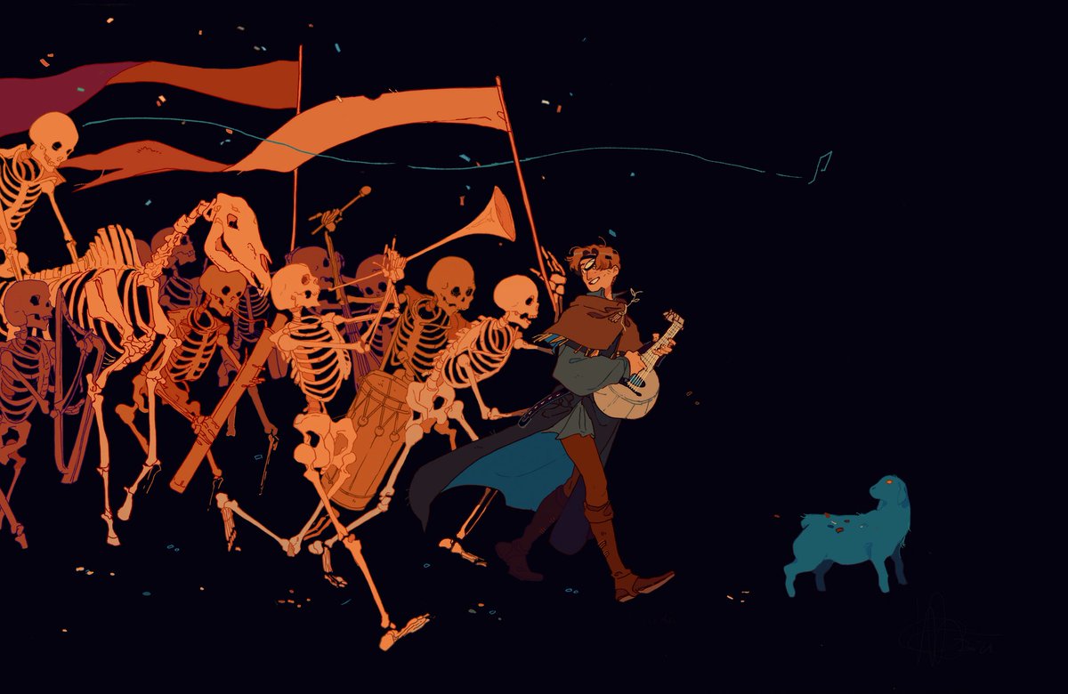hakunette's tweet photo. I don't know what could be "iconic" of me but I think a lot of people associate me with the skeleton parade?? https://t.co/mbpT6sDo0d