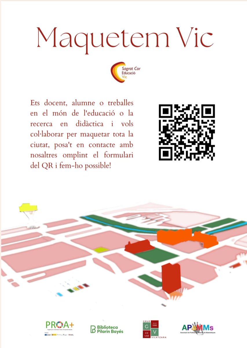 El dia 24 de març a les 16:00h a la biblioteca <a href="/PilarinBayes/">Biblioteca Pilarin Bayés</a> s'inaugura l'exposició de la maqueta del projecte "Maquetem Vic" que ha dut a terme l'alumnat de 1r d'ESO. 

El 25 es presenta en el marc de la 10a jornada PEC. <a href="/vic_educacio/">Vic Educació</a>

T'hi esperem!