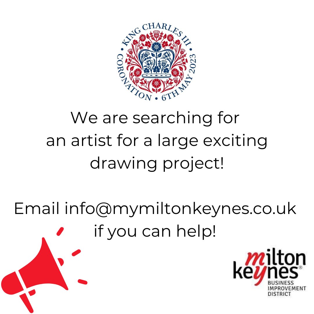 📢 🇬🇧 Call out for an Artist 🇬🇧 📢

We are searching for an artist for a large project, coming soon🤞
👉 If you can help, email us at info@mymiltonkeynes.co.uk 
👉 If you know someone that can help, tag them or let them know

Coronation loading......🇬🇧🇬🇧

#miltonkeynes #artist