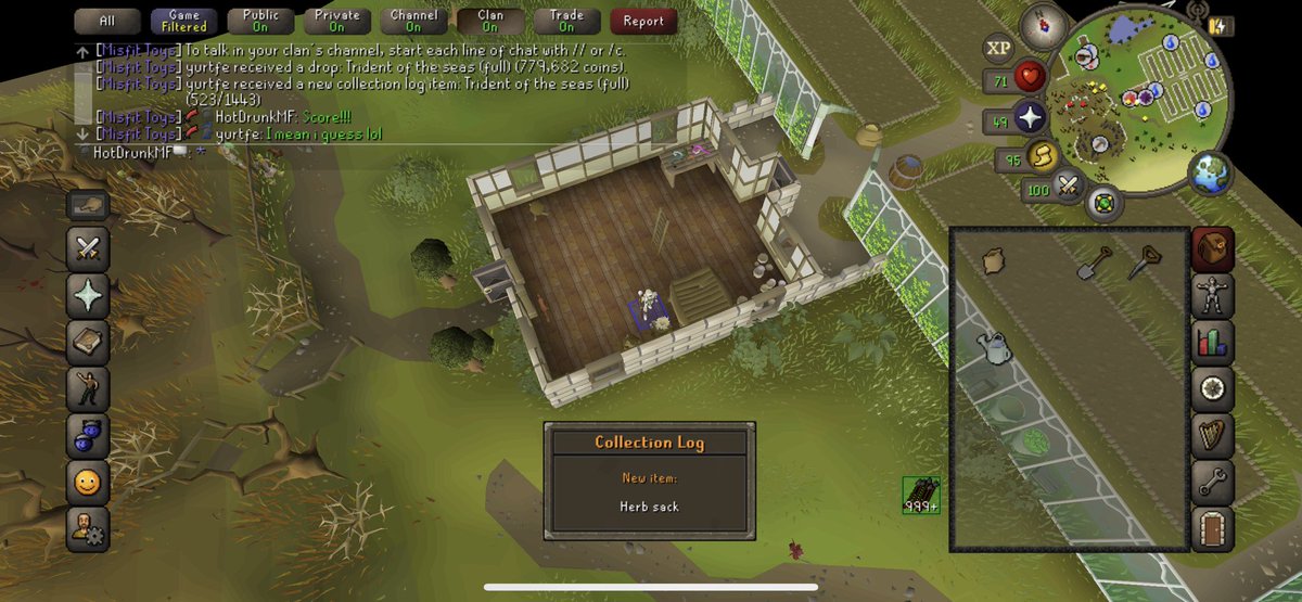 DrunkMFPlays's tweet photo. Score!!! Herb sack acquired and now we grind grubby keys… In other news got my hands on a MSB… 2 hard clues completed… Please Prayge I get blessed d’hide chaps and/or Robin Hood hat… Massive upgrades for Jad… #OSRS #1Def #IronMan #FeelsGoodManClap https://t.co/kDj6sw9PFe