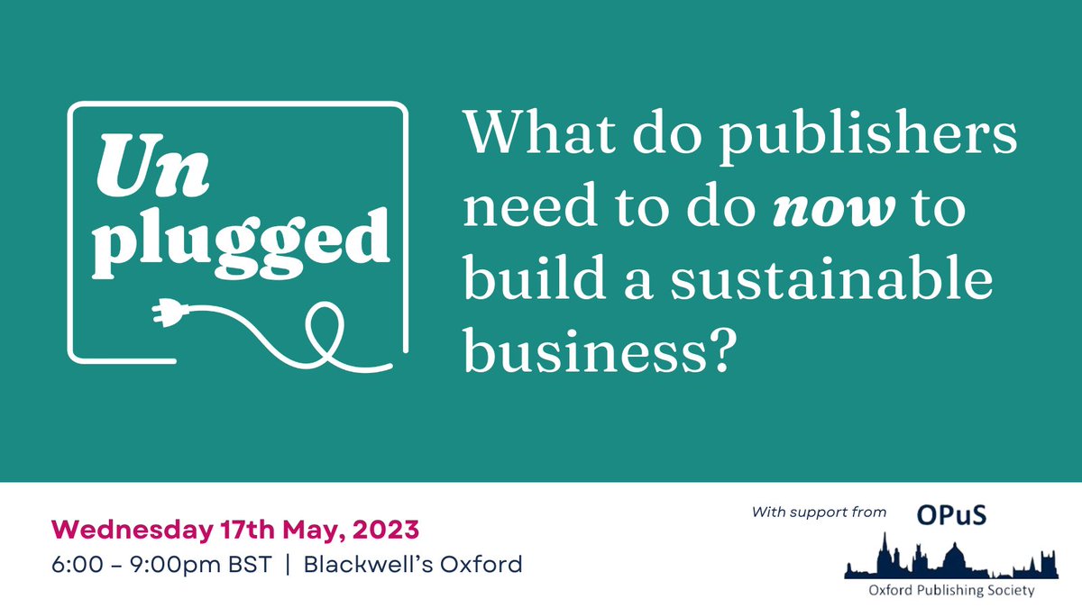 BookMachine's tweet photo. ✨ The next #BookMachine Unplugged Live! event is happening on 17 May: https://t.co/sj3cQGwYiQ

Hear from speakers from @OxUniPress, @TheIET and @BIC1UK as we look at building more sustainable businesses in #publishing. https://t.co/u2wMZWf7fd