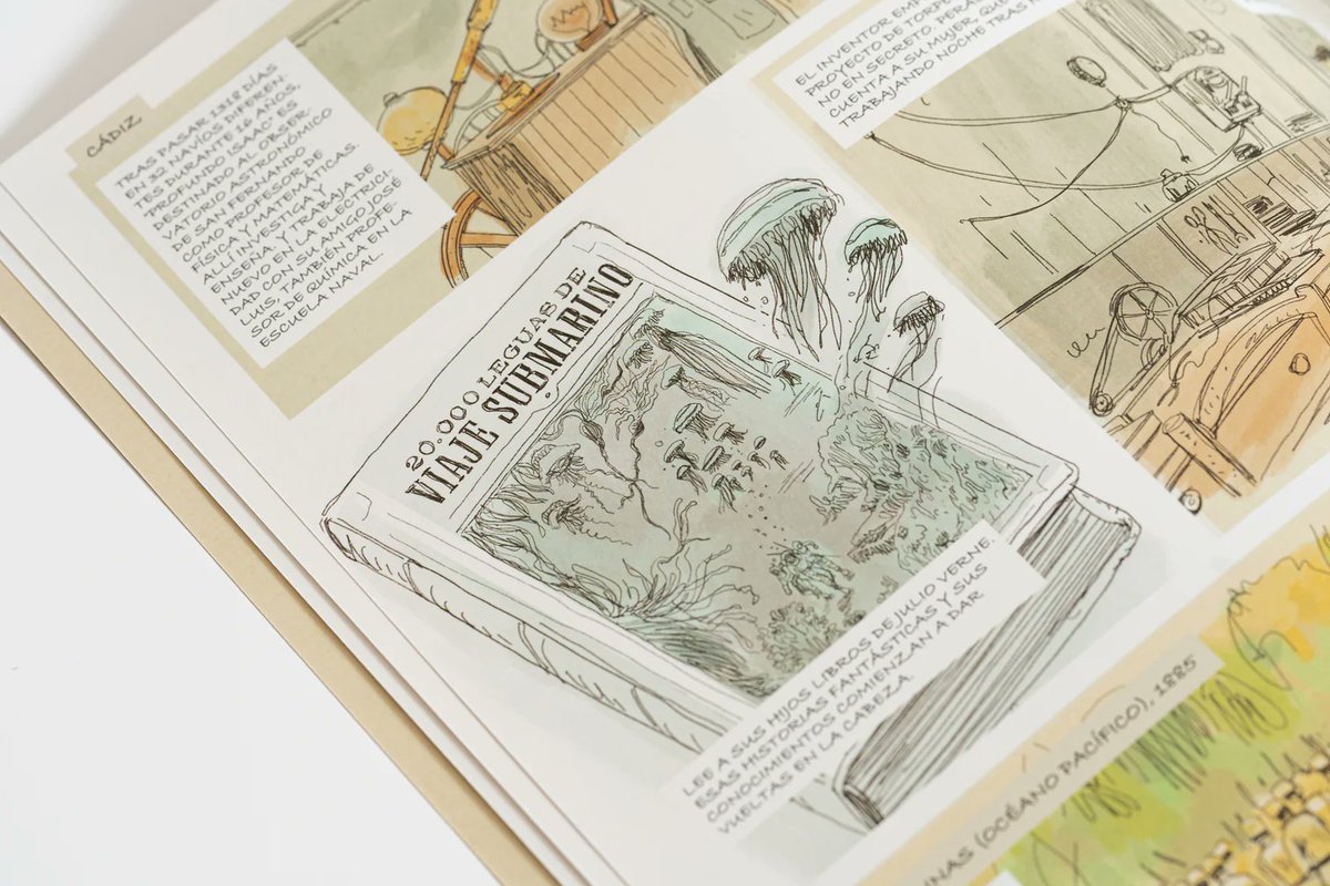 A través de sus páginas descubrimos la vida y obra de este personaje fascinante: desde su infancia en Cartagena hasta su carrera en la Marina y la creación del submarino 🌊

Tanto guion como viñetas, cuidadas con mimo y detalle, son de <a href="/mtascon/">❦ Mario Tascón ❦</a>, <a href="/lacerme/">Ana Cermeño</a> y <a href="/raulyarias/">Raul Arias</a> 🙌