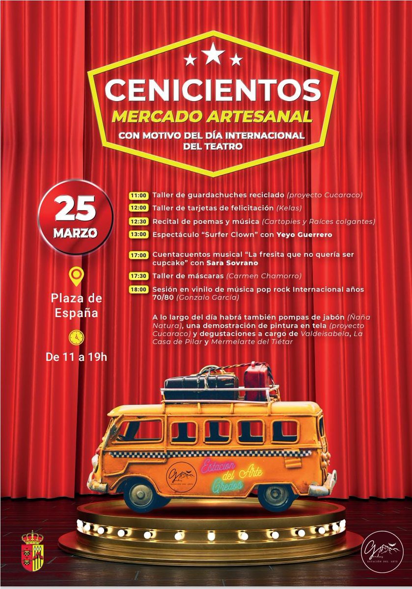 jueganatura's tweet photo. El día 25 de marzo estaremos en Cenicientos, celebrando el Día Internacional del Teatro. Allí os esperamos 😉  con un montón de recursos que podréis ver en primera persona 🧐.
#mercadoartesanos #teatro https://t.co/UQp3lDOphH