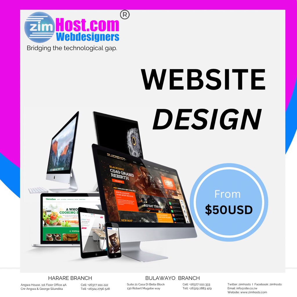 zimhosts's tweet photo. Web designing is the trend and we are the experts. Get your website done from as little as 50usd, get in touch with us now.

#zimhosts #zimhostswebdesigners #hosting #webhosting #webdesigner #webhostingservices #hostingcompany #webhostingprovider #hostingservice #hostingprovider https://t.co/HBa2Rby24T