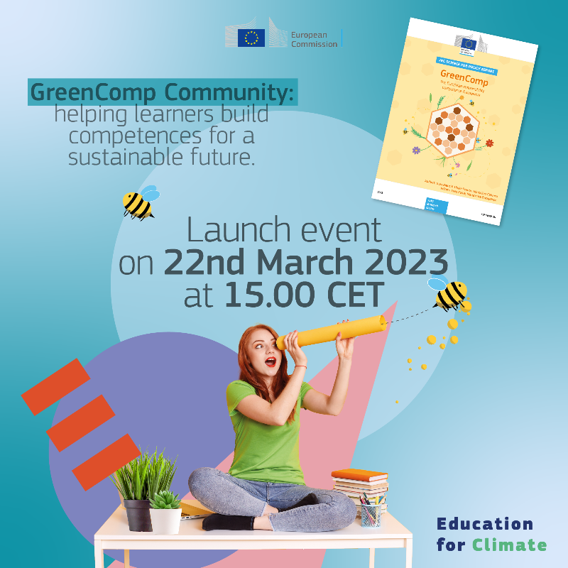 EUErasmusPlus's tweet photo. #EducationForClimate is the platform for educators and learners to work together on projects for a sustainable future.

Join us today for the launch event of the #GreenComp Community at 15:00 CET, hosted via Webex. Registration is necessary.

Register here ⬇️